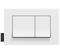 Jacob Delafon Plaque de Commande, Double Touches rectangulaires, Blanc Brillant