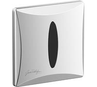 Jacob Delafon - Plaque de Commande pour Urinoir - Sans Contact Infrarouge - Rinçage Auto - Chasse Réglable - Branchement sur Secteur ou Piles - 12,7x12,7x1,77cm - Finition Chrome - E39199-CP