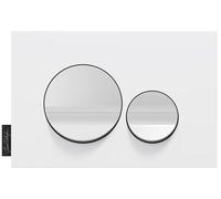 Jacob Delafon Plaque de Commande WC Blanc, Doubles Touches Rondes Blanc Mat | Compatible bâti-support Jacob Delafon. Installation ou rénovation