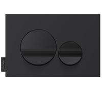 Jacob Delafon - Plaque de Commande WC Suspendu - Compatible bâtis-support Touches Rondes - Plaque Noir Mat, Touches Noir brillant - E20859-7-BMT