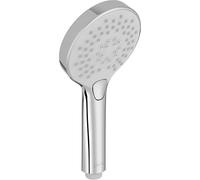 Jacob Delafon - Pommeau de douche Metro - Rond - Diamètre 11cm - 3 Jets à Bouton - Economie d'eau 10L/min - Douchette à main - Finition Chrome - E24319-CP