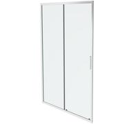 Jacob Delafon - Porte de Douche Coulissante L'ingénieuse 100cm - Montage facile "cliquer et bloquer" - Verre Anticalcaire - 1000x1950x8 mm - Chrome - E23C100-GA