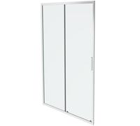 Jacob Delafon - Porte de Douche Coulissante L'ingénieuse 160cm - Montage facile "cliquer et bloquer" - Verre Anticalcaire - 1600x1950x8 mm - Chrome - E23C160-GA