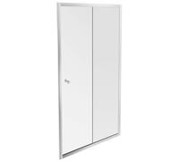 Jacob Delafon Porte de Douche Coulissante Serenity 100 cm, Chrome | Fermeture magnétique étanche. Verre anticalcaire 8mm facile à nettoyer