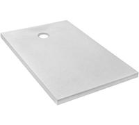 Jacob Delafon - Receveur de Douche Extra-Plat IPSO - 140x90x4 cm - Fabrication Française - Matériaux Recyclés - Sans Ressaut - Antidérapant & Antifongique - Texture Pierre, Blanc Mat - E62306-WPM