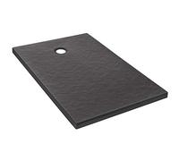 Receveur de douche extra-plat Jacob Delafon Ipso E62306-AGM 140x90x3,5 cm - Gris anthracite, texture pierre