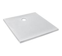 Jacob Delafon - Receveur de Douche Extra-Plat IPSO - 90x90x3,5 cm - Fabrication Française - Matériaux Recyclés - Sans Ressaut - Antidérapant & Antifongique - Texture Pierre, Blanc Mat - E62301-WPM