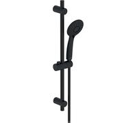 Jacob Delafon - Set de Douche Oscar - Douchette 3 jets 10,5cm - Barre de Douche & Flexible - Economie d'eau - 60,5x14,9x12,9cm - Finition Noir mat - E29848-BL