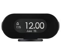 Jacob Jensen Réveil numérique avec écran E-Ink, 3 sonneries, Fonction Snooze, aimanté, Support de Table et Support Mural, Aluminium, 11,5 x 2,3 x 5,5 cm, Noir