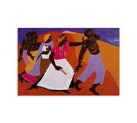 Jacob Lawrence Harlem Renaissance 1967 Forward Prints with Colorful Dancing Figures - Idéal pour art mural contemporain - Peinture sur toile pour décoration d'intérieur, chambre à coucher, décoration