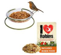 Jacobi Jayne® I Love Robins™ Mangeoire pour Oiseaux terrestres et Rouges-Gorges Facile à Nettoyer