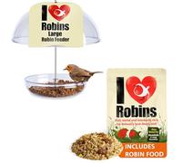 Jacobi Jayne I Love Robins Pearl Feeder - Attire Les Petits Oiseaux de Jardin. Mangeoire à graines à Suspendre pour Oiseaux Parfait pour Les mélanges de graines et vers de Farine (Grande Taille avec