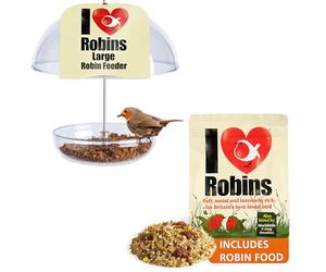 Jacobi Jayne I Love Robins Pearl Feeder - Attire Les Petits Oiseaux de Jardin. Mangeoire à graines à Suspendre pour Oiseaux Parfait pour Les mélanges de graines et vers de Farine (Grande Taille avec