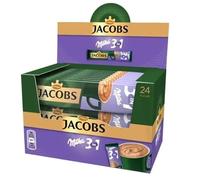 JACOBS 3 en 1 Mild, boisson au café soluble avec crème 32 %, goût délicat, lot de 24 tasses, café instantané crémeux, 304,8 g (304,8 g, Milka)