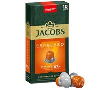Jacobs Douwe Egberts JACOBS Espresso Classico Intensité 7 - 10 capsules en aluminium compatibles avec les machines à café Nespresso®*
