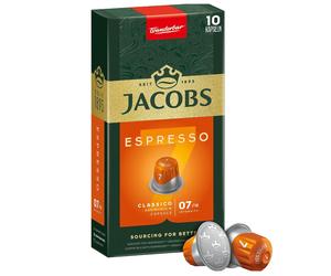 Jacobs Douwe Egberts JACOBS Espresso Classico Intensité 7 - 10 capsules en aluminium compatibles avec les machines à café Nespresso®*