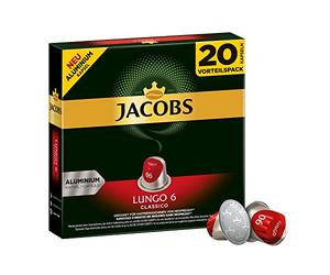 Jacobs Lungo 6 Classico, Capsules de Café, Compatible avec Nespresso, 20 Capsules DE 5,2 g