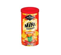 Jacob's Mini Cheddars 260g, Cuit au four avec du vrai fromage, Conserve la fraîcheur plus longtemps, Sans colorants ni arômes artificiels, Paquet de 2
