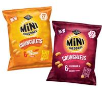 Jacobs Mini cheddars Crunchlets 6 x 17 g | Cheddar riche et acidulé + cheddar et oignon caramélisé | Lot de 2