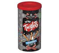 Jacob's Mini Twiglets 200g, Forme noueuse, goût piquant, croquant, salé, bâtonnets de blé entier, Mini Twiglets Riche en fibres à grains entiers, Paquet de 6