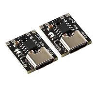 JacobsParts Lot de 2 Panneaux de Charge USB de Type C 3,7 V pour Batterie au Lithium - Module de Charge 4,2 V avec Circuit de Protection et indicateurs de Charge LED - Entrée USB-C 5 V