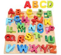 Jacootoys en Bois Alphabet Puzzle ABC Chunky Puzzle Conseil Apprentissage Éducatif Jouets Éducatifs Cadeau pour Enfants