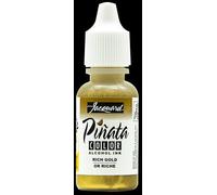 Jacquard - Encre Piñata 15 ML - Piñata Encre à alcool Jacquard - Encre Séchage Rapide - Rendu Brillant - Encre Toutes Surfaces Dures Non Poreuses - 15 ML - OR RICHE