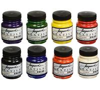 Jacquard Jac1000 non toxique de qualité professionnelle artistes Peinture textile Lot, 2,25 G Bocal, couleurs assorties (Lot de 8)