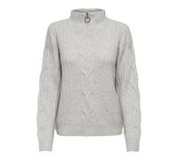JACQUELINE de YONG JDY Jdyandrea L/S Zip Cable Pull KNT Femme Pull en Tricot, Super Light Grey Melange, XL