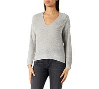 JDY JDYNEW Megan L/S Pullover KNT Noos Pull en Tricot, Cloud Dancer-Détail : w. Black Ply, M Femme