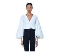 Jacquemus - Blouse cache-cœur à col en V - Femme - Blouses et Chemises - Blanc - Taille: 36 FR