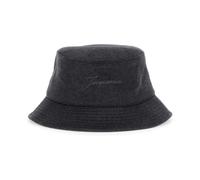 Jacquemus - Chapeau Seau Gris avec Broderie Logo - Homme - Accessoires - Gris - Taille: 58 CM