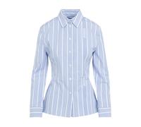 Jacquemus - Chemise à rayures avec découpe en jacquard 3ev et grand logo - Femme - Blouses et Chemises - Bleu - Taille: 38 FR