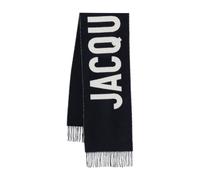 Jacquemus - Fringe Logo Scarf - Femme - Accessoires - Bleu - Taille: ONE Size