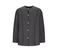 Jacquemus - Camicia in lino girocollo - Homme - Chemises - Noir - Taille: M