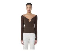 Jacquemus - Haut Tricot Côtelé Marron - Femme - Pulls - Brun - Taille: 40 FR