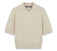 Jacquemus - Le Polo Maille Chevron - Homme - Pulls - Beige - Taille: M