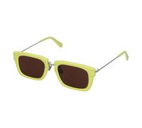 Jacquemus, Femme, Accessoires, Jaune, Taille: ONE Size Lunettes de Soleil Carrées en Cuir de Cheveux Jaune
