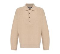 Jacquemus - Maille Pallone Style Vareuse - Homme - Pulls - Beige - Taille: L