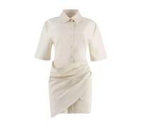Jacquemus - Mini Robe Chemise Ivoire - Femme - Robes - Blanc - Taille: 32 FR