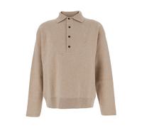 Jacquemus - Pull Beige Col Polo en Laine - Homme - Pulls - Beige - Taille: XL