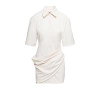 Jacquemus - Robe Chemise Blanche Drapée - Femme - Robes - Blanc - Taille: 34 FR