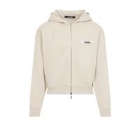 Jacquemus - Sweat à Capuche en Coton Beige avec Fermeture Éclair - Homme - Sweatshirts et sweats à capuche - Beige - Taille: XL