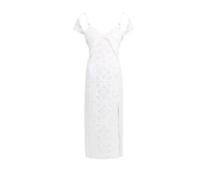 Jacquemus - Sweetheart Lace Midi Dress - Femme - Robes - Blanc - Taille: 34 FR