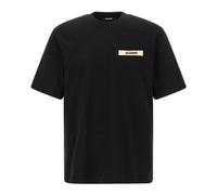 Jacquemus T-shirt en jersey de coton à motif logo Homme Noir Taille S