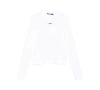 Jacquemus - T-shirt Blanc à Manches Longues avec Logo - Femme - Tops - Blanc - Taille: 36 FR
