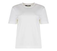 Jacquemus - T-shirt en Coton à Col Rond - Col Côtelé - Femme - Tops - Blanc - Taille: 40 FR