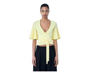 Jacquemus - Wrap Knit Top - Femme - Blouses et Chemises - Jaune - Taille: 34 FR