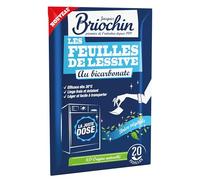 JACQUES BRIOCHIN - 20 Feuilles de Lessive au Bicarbonate - Parfum Brise Végétale - Efficace dès 30°C - Sans Enzymes, Sans Colorants - Linge Délicat - Format Compact et Léger, Zéro Gaspillage