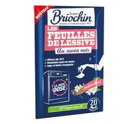 JACQUES BRIOCHIN - 20 Feuilles de Lessive au Savon Noir - Bouquet Floral - Tous Textiles Même Délicats - Efficace dès 30°C - Sans Enzymes, Sans Colorants - Format Léger et Compact